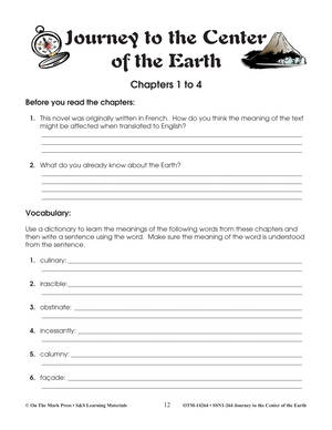 Journey to the Center of the Earth,  by Jules Verne Lit Link/Novel Study Grades 7-8