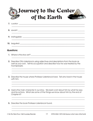 Journey to the Center of the Earth,  by Jules Verne Lit Link/Novel Study Grades 7-8