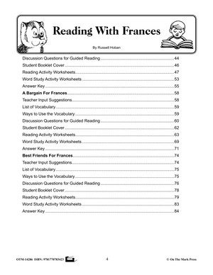 Reading with Frances, Russell Hoban Author Study Grades 1-3