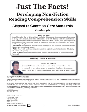 Just the Facts! Develop Non-Fiction Reading Skills - Common Core Gr. 4-6