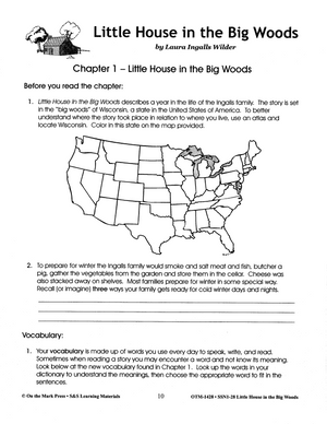 Little House in the Big Woods, by Laura Ingalls Wilder Lit Link/Novel Study Grades 4-6
