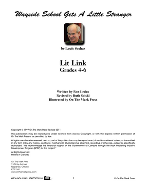 Wayside School Gets a Little Stranger, by Louis Sachar Lit Link/Novel Study Grades 4-6