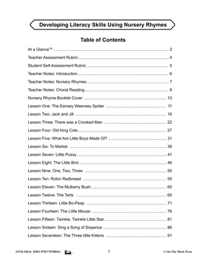 Developing Literacy Skills Using 17 Nursery Rhymes Grades 1-3 - Common Core