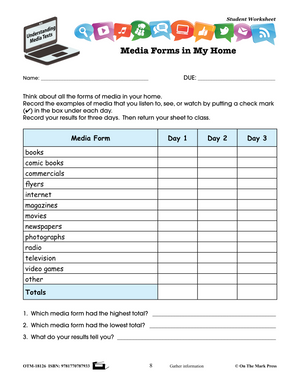 Media Literacy Grades 2-3 Aligned to Common Core - Understanding Text and Media Forms