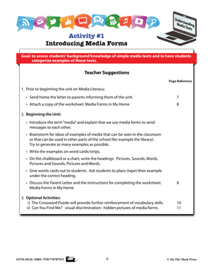 Media Literacy Grades 2-3 Aligned to Common Core - Understanding Text and Media Forms