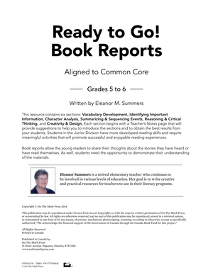 Book Reports Grades 5-6 Aligned to Common Core