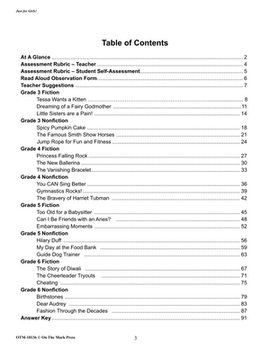 Just for Girls Grades 3-6 Reading Comprehension: Aligned to Common Core