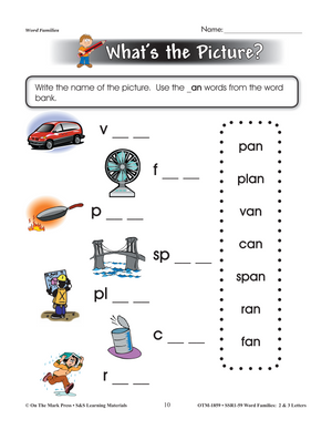 Word Families 2 & 3 Letters Grades 1-3