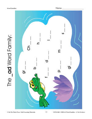 Word Families 2, 3 & 4 Letters Big Book Grades 1-3