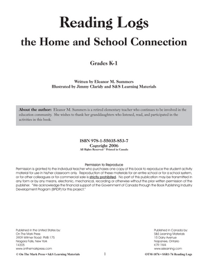 Reading Logs Grades Kindergarten to Grade 1 - The Home and School Connection