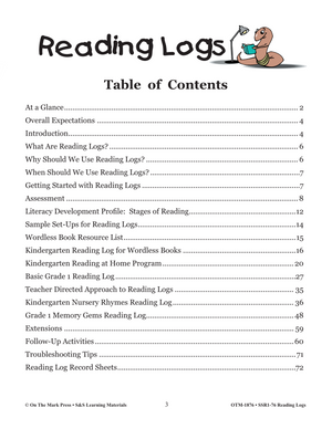 Reading Logs Grades Kindergarten to Grade 1 - The Home and School Connection