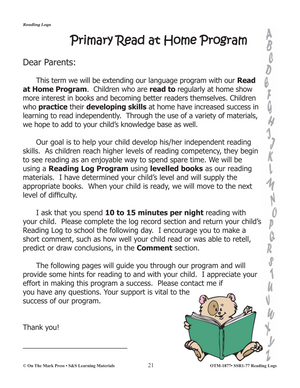 Reading Logs Grades 2-3 - The Home and School Connection