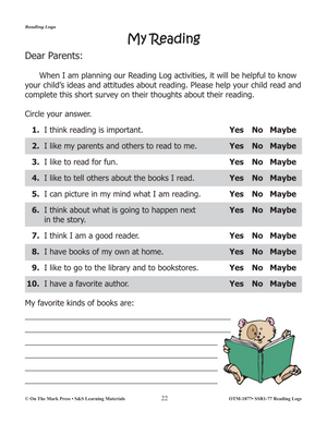 Reading Logs Grades 2-3 - The Home and School Connection