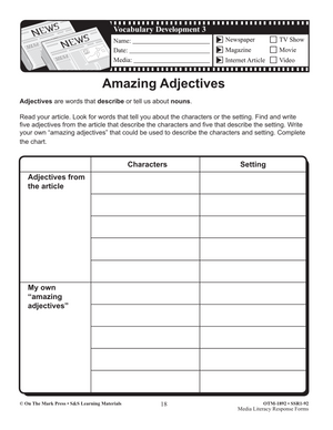 Media Literacy Response Forms Grades 4-6