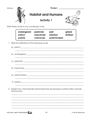 Habitat Helpers Lesson Plan Grades 4-6