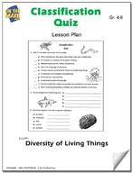 Diversity of Living Things Classification Quiz  Grades 4-6