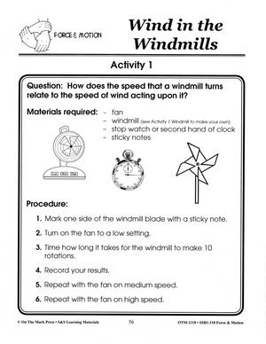 Wind in the Windmills Experiments Grades 1-3
