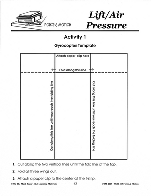Lift & Air Pressure Activities Grades 4-6