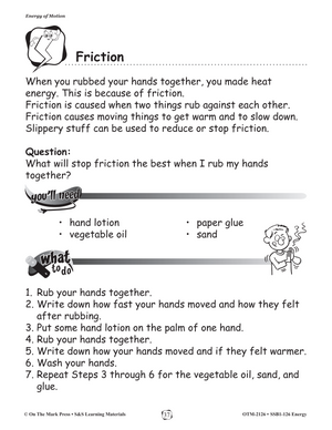 Energy of Motion Gr. 1-3 Lesson and experiments