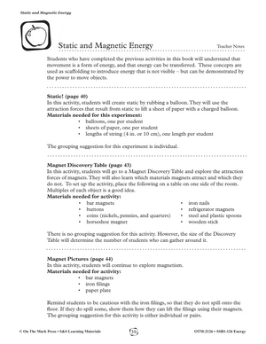 Static and Magnet Gr. 1-3 Lesson Plan