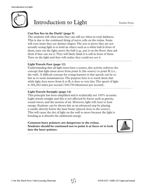 Introduction to Light Lesson Gr. 1-3