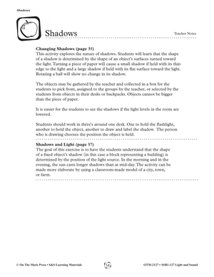 Shadows Gr. 1-3 (eLesson Plan)