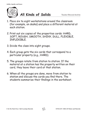 Solids, Liquids, and Gases Gr. 1-3 Lesson and Experiments