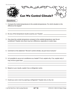 The Greenhouse Effect Lesson Gr. 5-8