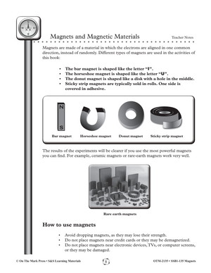 Magnets and Magnetic Materials Lesson & Experiment Gr. 4-6
