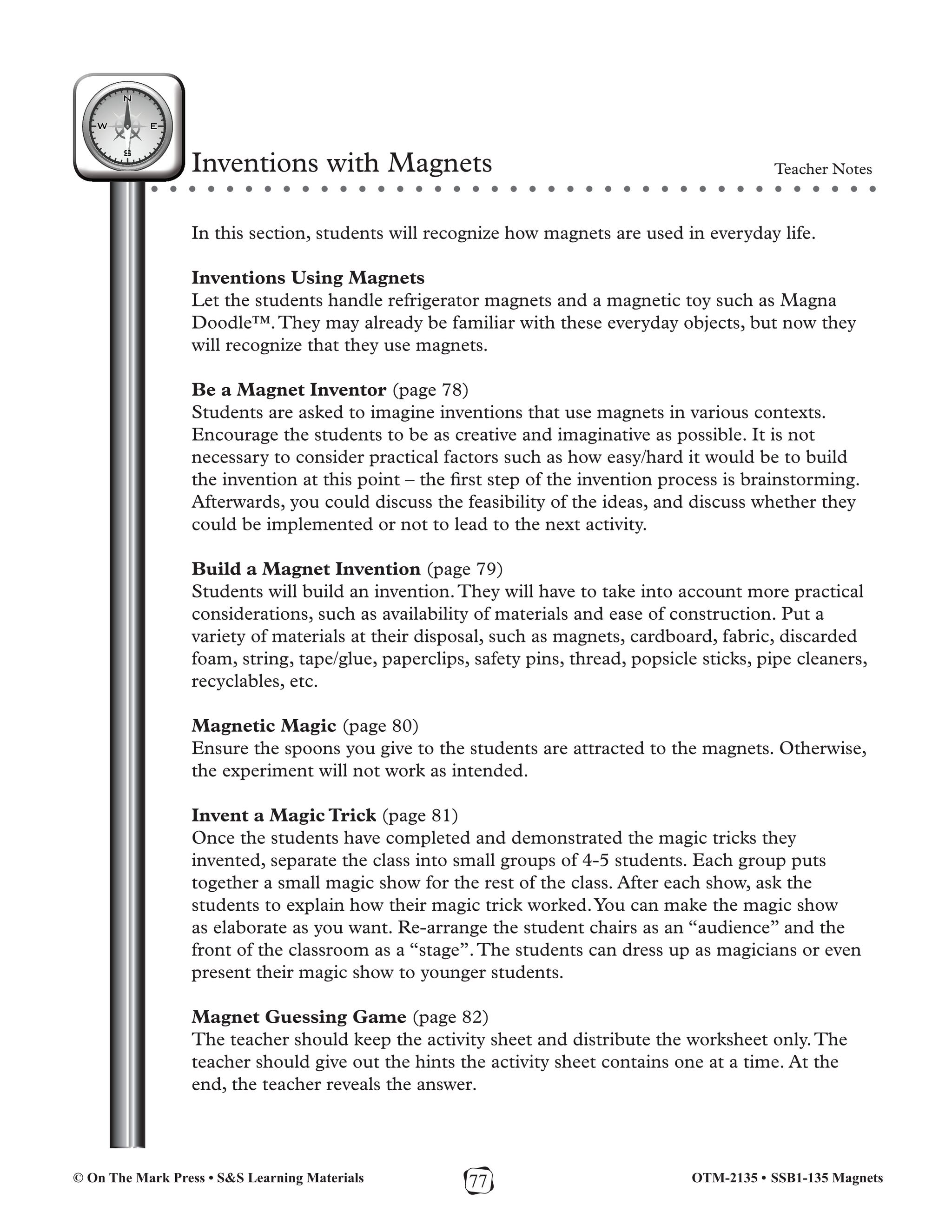 Inventions Using Magnets Inventions with Magnets Lesson Gr. 4-6