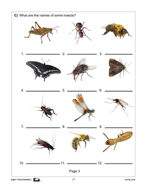 Reproducible Student Booklet on Insects Grades 2-3