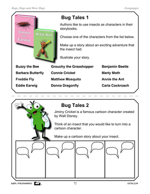 Insects Creative Writing Activities and Worksheets Grades 2-3