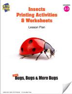 Insects Printing Activities and Worksheets Grades 2-3