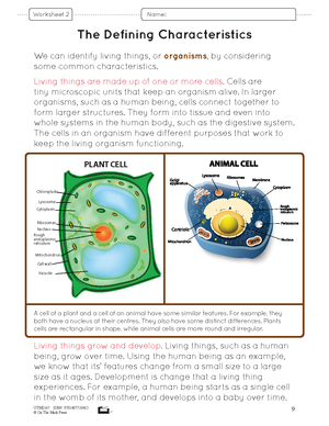 Life Science Grade 8: Cells, Tissues, Organs & Systems