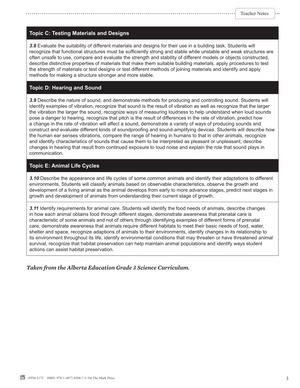 Alberta Grade 3 Science Curriculum - An Entire Year of Lessons!