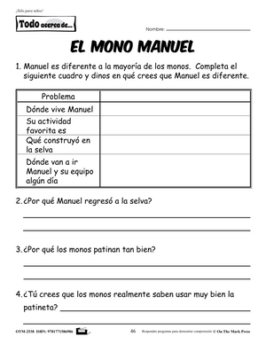 Solo Para Ninos / Just for Boys Reading Comprehension Spanish and English Grades 1-3