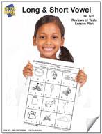 Long and Short Vowel Reviews or Tests Kindergarten - Grade 1