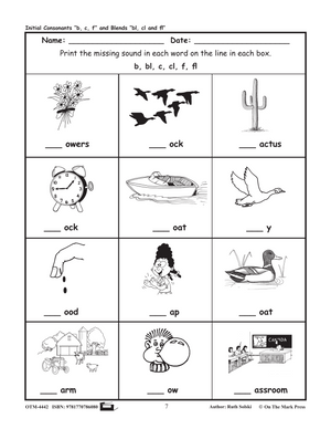 fl Initial Consonant Blend Lesson Plan: Kindergarten - Grade 1