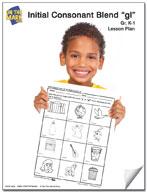 gl Initial Consonant Blend Lesson Plan: Kindergarten - Grade 1