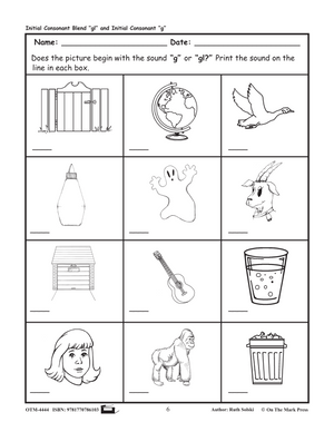 gl Initial Consonant Blend Lesson Plan: Kindergarten - Grade 1