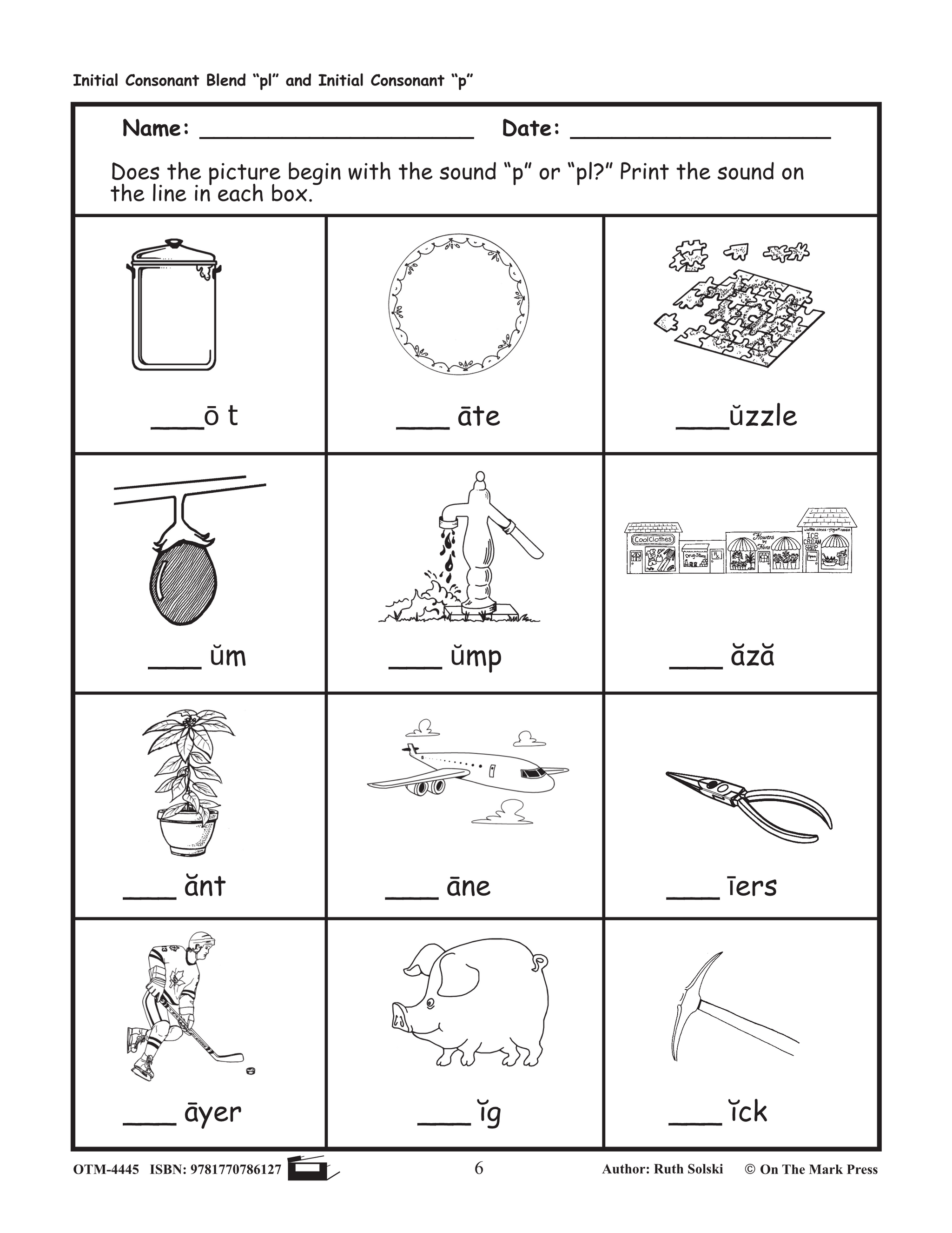 Pl Words Inital Pl Consonant
