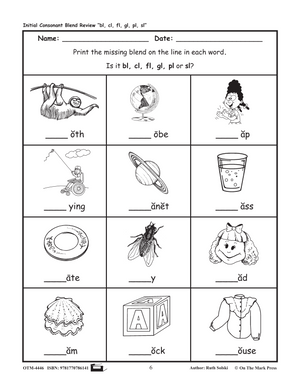 sl Initial Consonant Blend Lesson Plan: Kindergarten - Grade 1