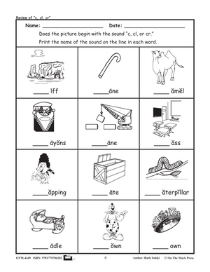 cr Initial Consonant Blend Lesson Plan Kindergarten - Grade 1