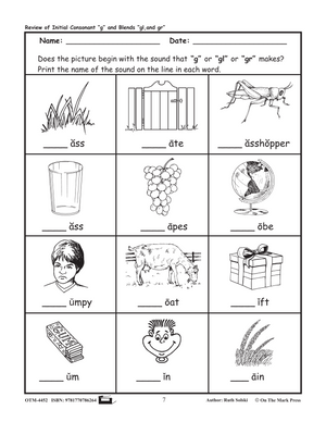 gr Initial Consonant Blend Lesson Plan Kindergarten - Grade 1
