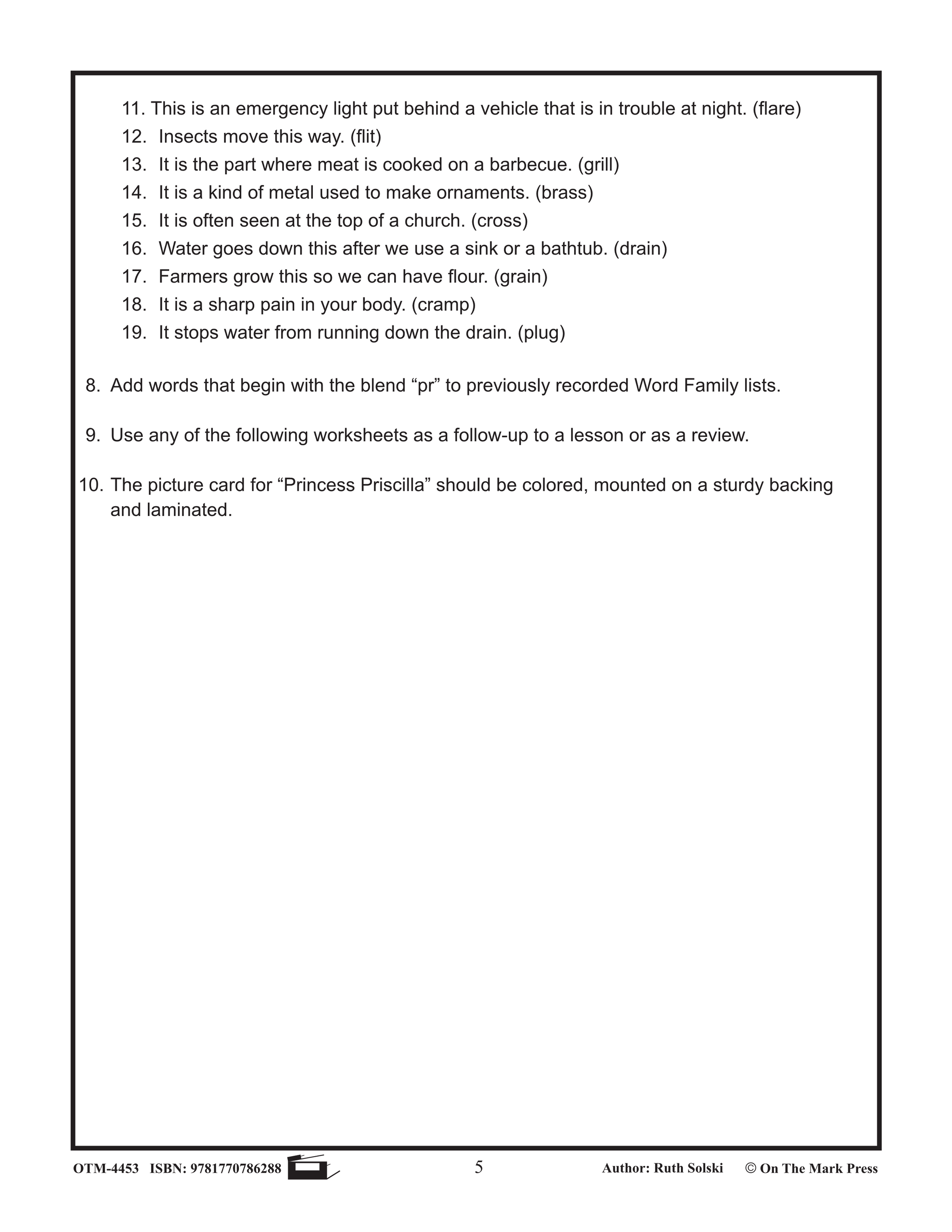 Pr 1notes pr Initial Consonant Blend Lesson Plan Kindergarten - Grade 1