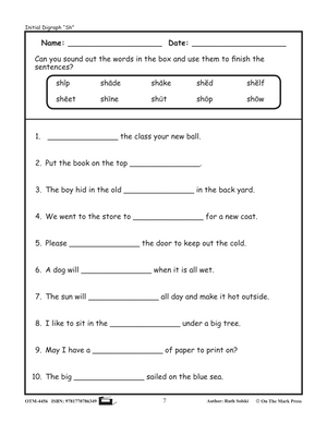 "Sh" Digraph Lesson Plan: Kindergarten - Grade 1