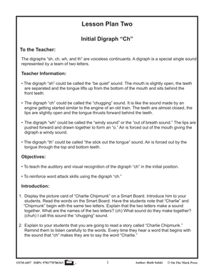 "Ch" Digraph Lesson Plan: Kindergarten - Grade 1