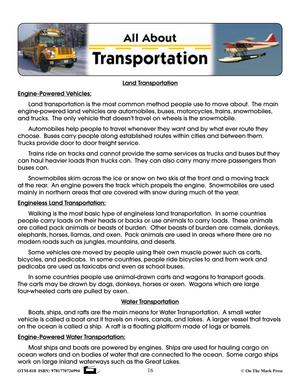 All About Transportation Grade 2