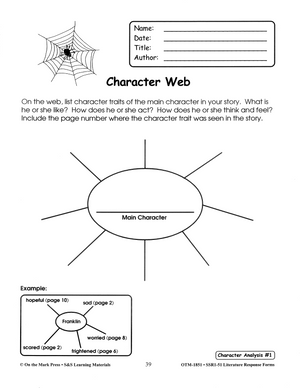 Character Analysis: Literature Response Activities Grades 1-3