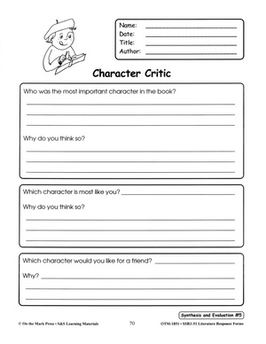 Synthesis & Evaluation Literature Response Activities Grades 1-3